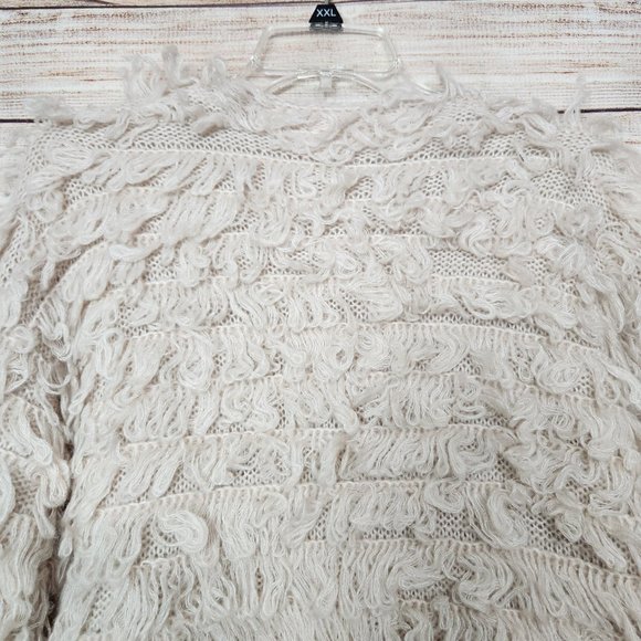 ASTR The Label Short Shaggy Loop Knit Cardigan Beige Sweater Size S Wool Blend - Picture 12 of 16